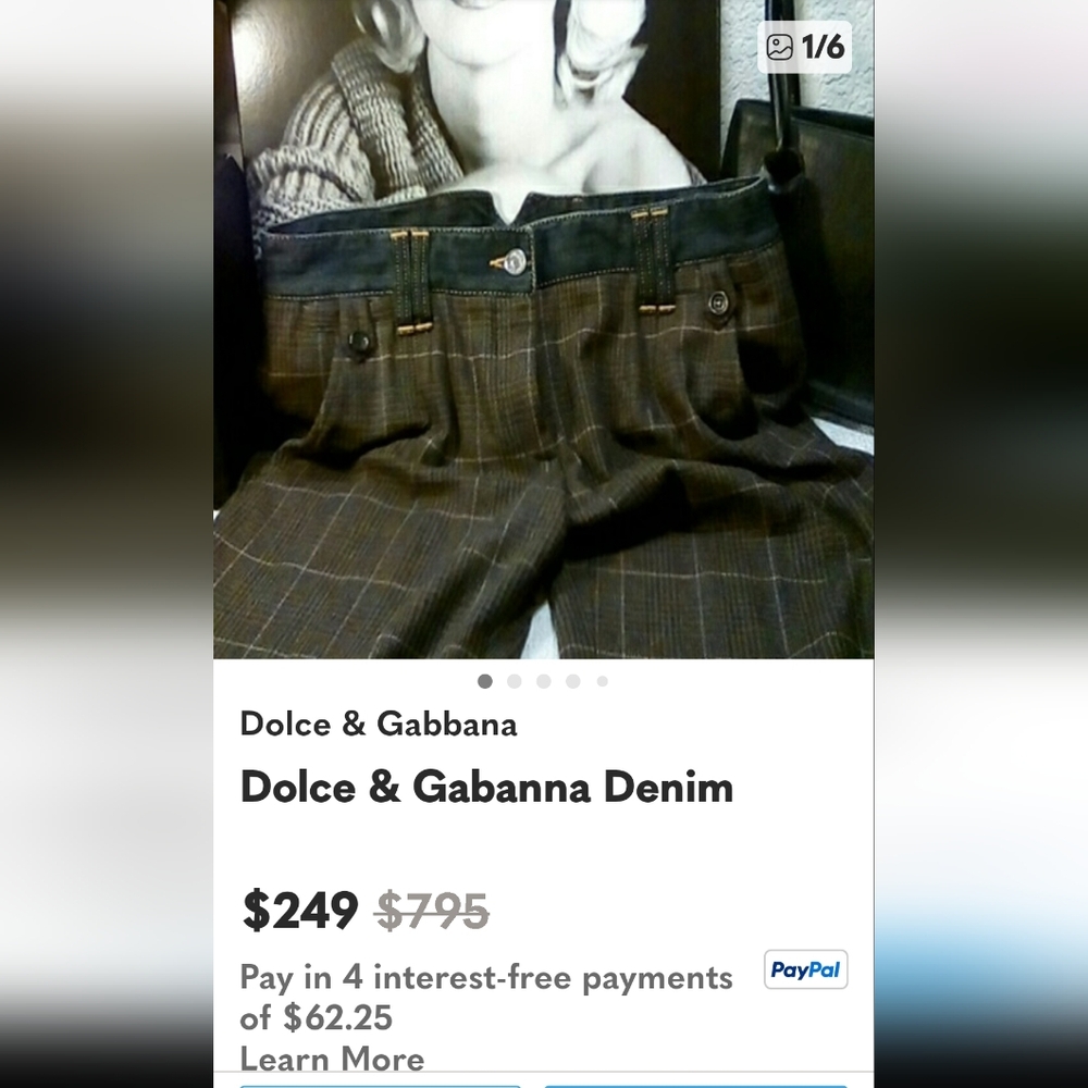 Dolce & Gabbana Wool And Denim Lowrise Tartan Trousers - Picture 8 of 9